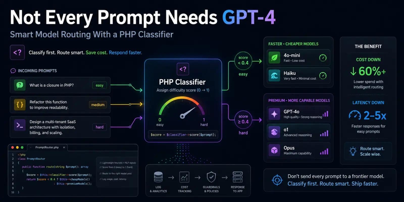 Not Every Prompt Needs GPT-4: Smart Model Routing With a PHP Classifier
